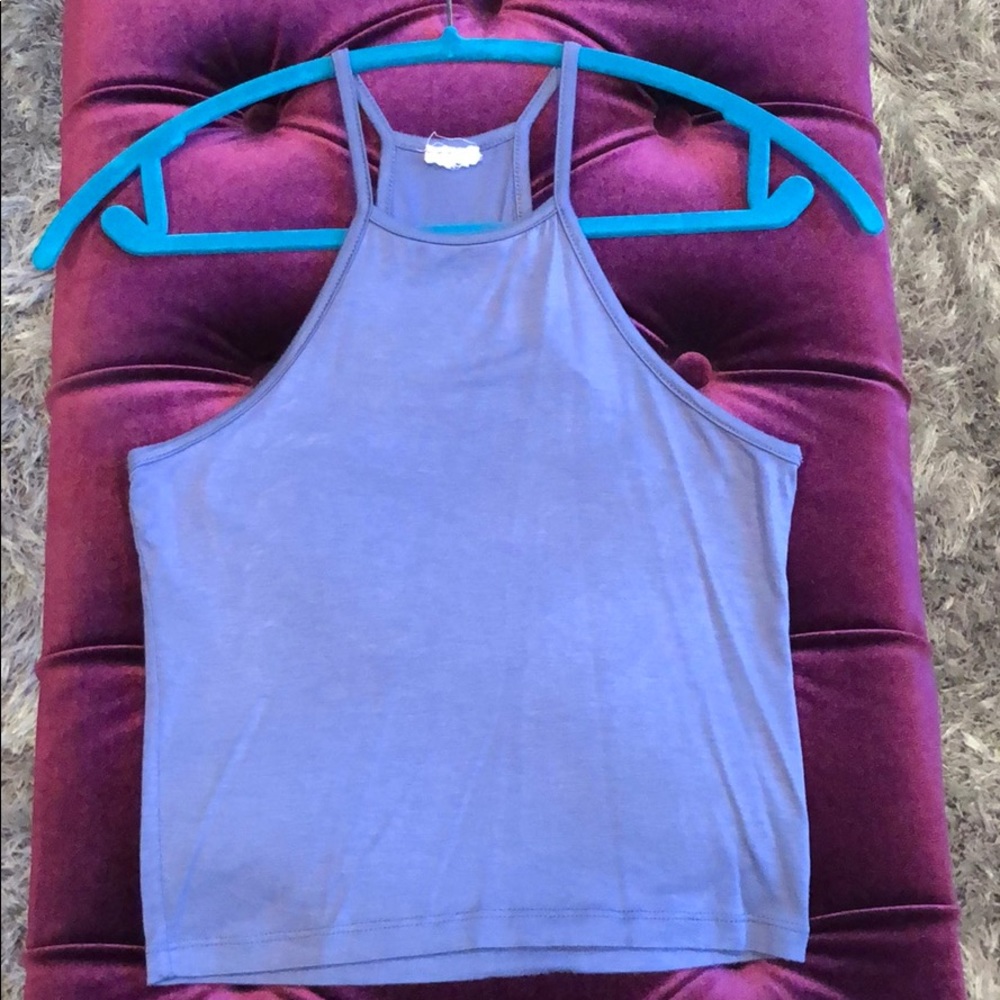 violet high neck mid rift top